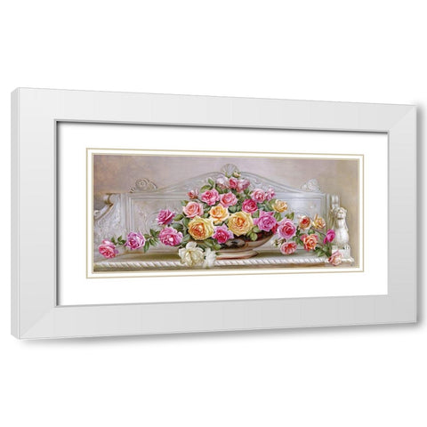 Crimean roses White Modern Wood Framed Art Print with Double Matting by Buzin, Igor