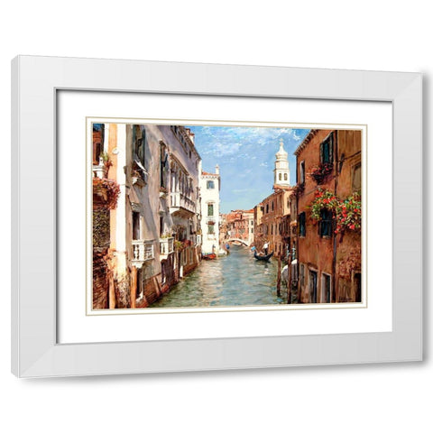 Noon White Modern Wood Framed Art Print with Double Matting by Buzin, Igor