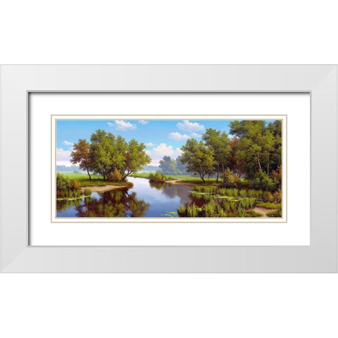 Silence  White Modern Wood Framed Art Print with Double Matting by Babichev, Vyacheslav