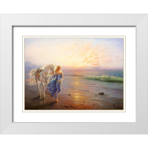 The Omen White Modern Wood Framed Art Print with Double Matting by Dandorf, Olga