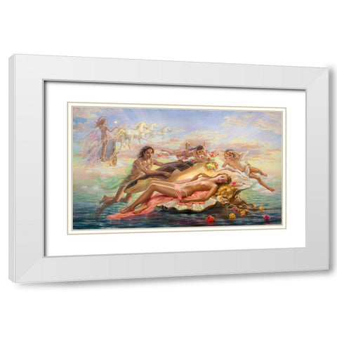 Goddess of dawn White Modern Wood Framed Art Print with Double Matting by Dandorf, Olga