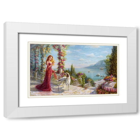 Spring White Modern Wood Framed Art Print with Double Matting by Dandorf, Olga
