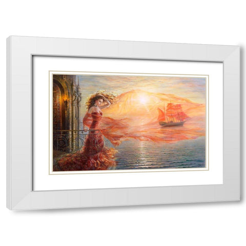 Dream White Modern Wood Framed Art Print with Double Matting by Dandorf, Olga