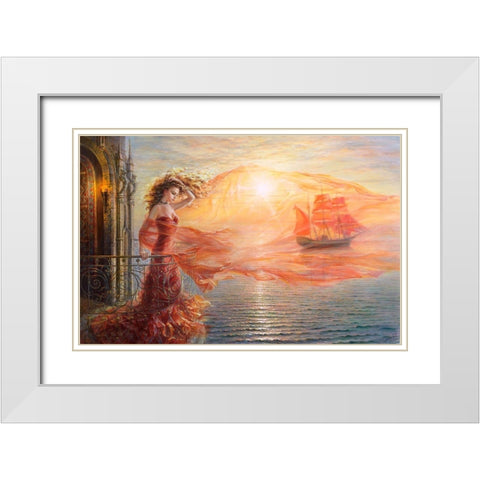 Dream White Modern Wood Framed Art Print with Double Matting by Dandorf, Olga