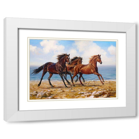 Sea breeze White Modern Wood Framed Art Print with Double Matting by Danchurova, Tatiana