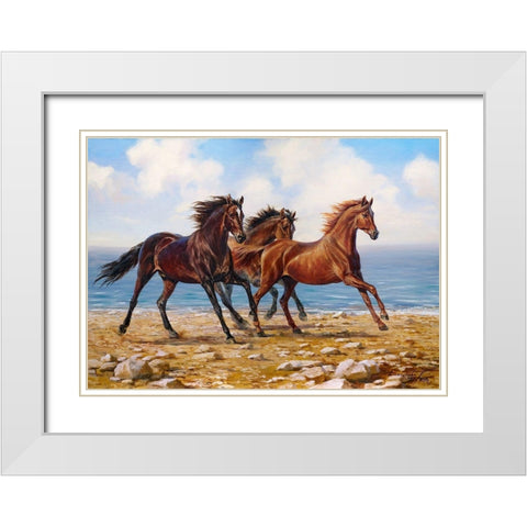 Sea breeze White Modern Wood Framed Art Print with Double Matting by Danchurova, Tatiana