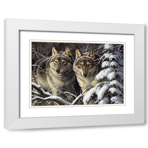 Bandits White Modern Wood Framed Art Print with Double Matting by Danchurova, Tatiana