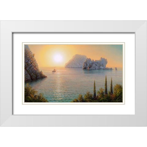 Adalary White Modern Wood Framed Art Print with Double Matting by Goryachev, Alexander