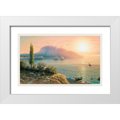 Morning. Gursuf White Modern Wood Framed Art Print with Double Matting by Goryachev, Alexander