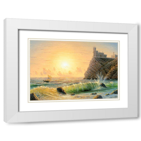 Swallows Nest White Modern Wood Framed Art Print with Double Matting by Goryachev, Alexander