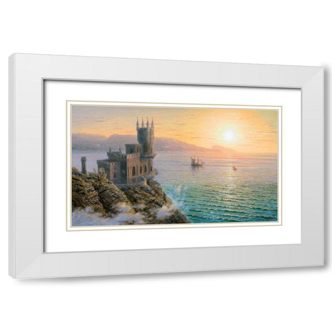 Swallows Nest.Morning White Modern Wood Framed Art Print with Double Matting by Goryachev, Alexander