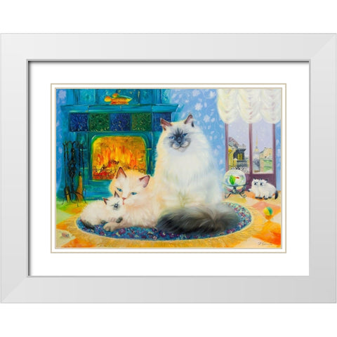 Petersburg evening White Modern Wood Framed Art Print with Double Matting by Kotinova, Galina