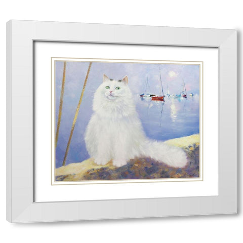 White Nights White Modern Wood Framed Art Print with Double Matting by Kotinova, Galina