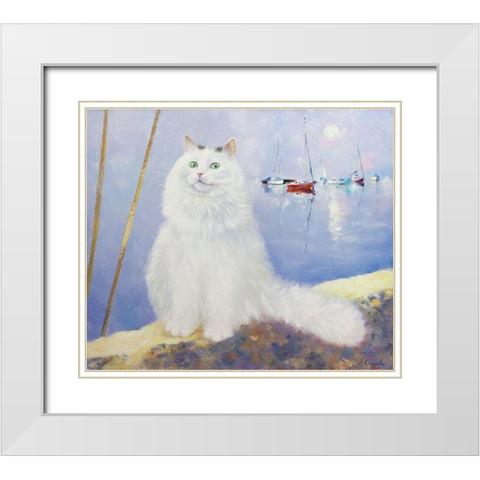 White Nights White Modern Wood Framed Art Print with Double Matting by Kotinova, Galina