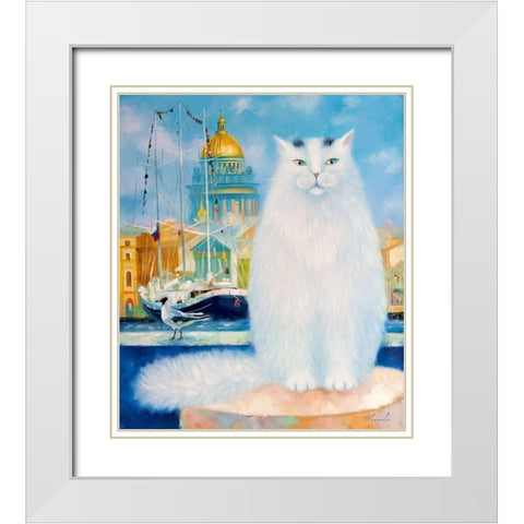 Petersburg morning White Modern Wood Framed Art Print with Double Matting by Kotinova, Galina