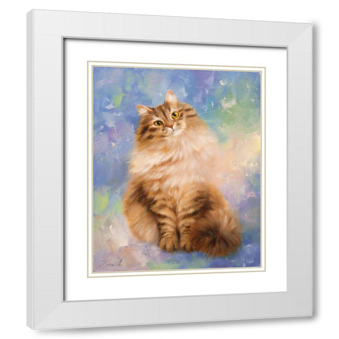 Murka White Modern Wood Framed Art Print with Double Matting by Kotinova, Galina