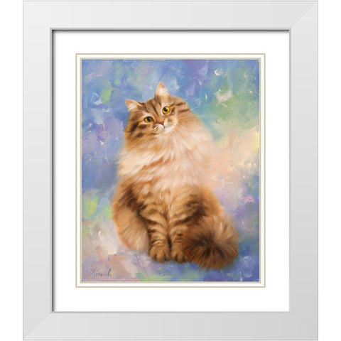 Murka White Modern Wood Framed Art Print with Double Matting by Kotinova, Galina