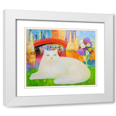 Summer day  White Modern Wood Framed Art Print with Double Matting by Kotinova, Galina