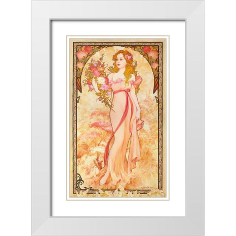 Flower nymph White Modern Wood Framed Art Print with Double Matting by Kovalev, Vladimir