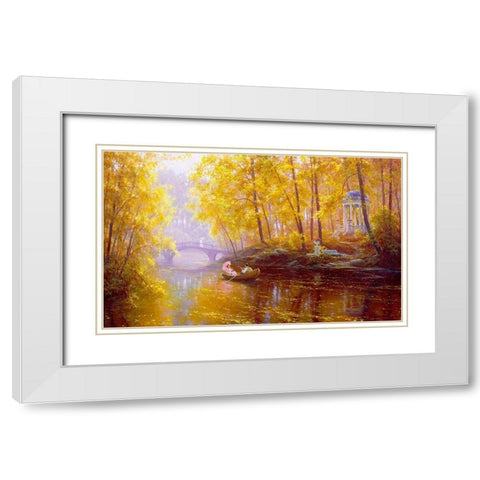 Autumn White Modern Wood Framed Art Print with Double Matting by Kovalev, Vladimir