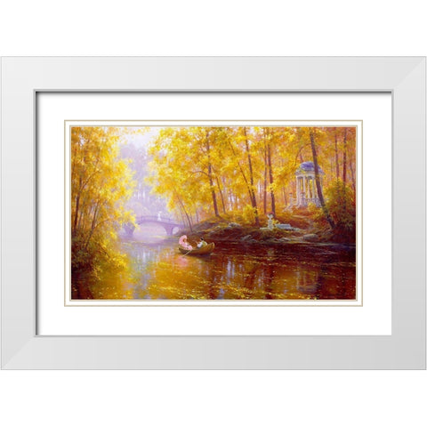 Autumn White Modern Wood Framed Art Print with Double Matting by Kovalev, Vladimir