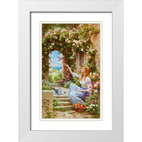 Good day White Modern Wood Framed Art Print with Double Matting by Kovalev, Vladimir