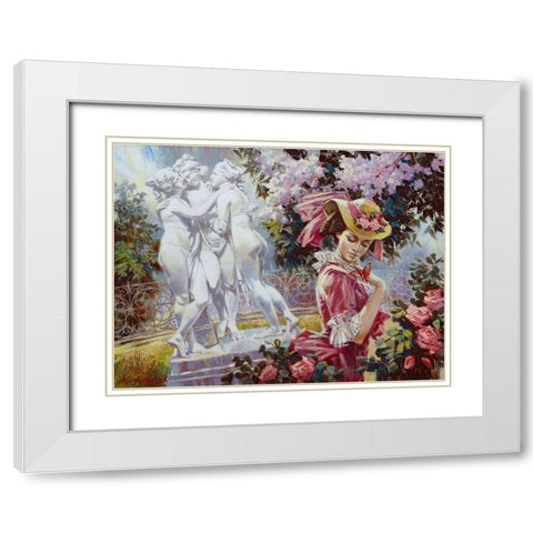 Four graces White Modern Wood Framed Art Print with Double Matting by Lashkevich, Alexey