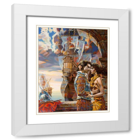 Farewell to the conquistador White Modern Wood Framed Art Print with Double Matting by Lashkevich, Alexey