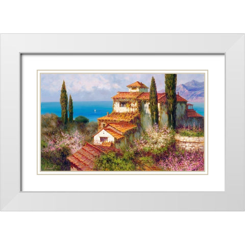 Southern landscape â€“ 2 White Modern Wood Framed Art Print with Double Matting by Milyukov, Alexey