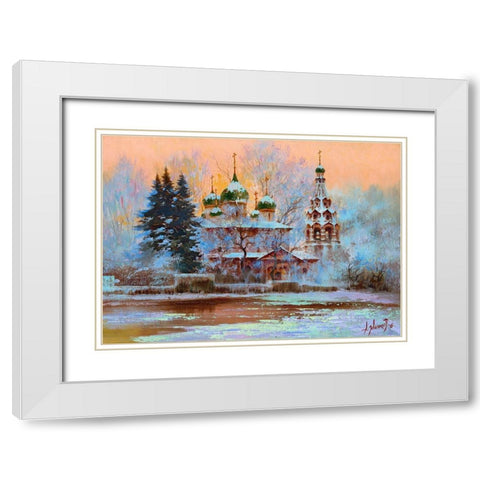 Church of Elijah the Prophet in Yaroslavl White Modern Wood Framed Art Print with Double Matting by Milyukov, Alexey