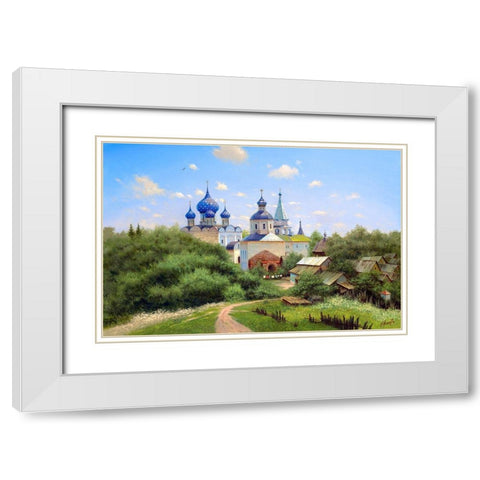 In the vicinity of Suzdal White Modern Wood Framed Art Print with Double Matting by Milyukov, Alexey