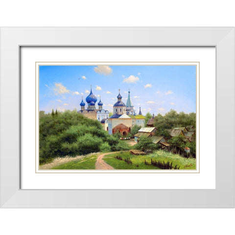 In the vicinity of Suzdal White Modern Wood Framed Art Print with Double Matting by Milyukov, Alexey