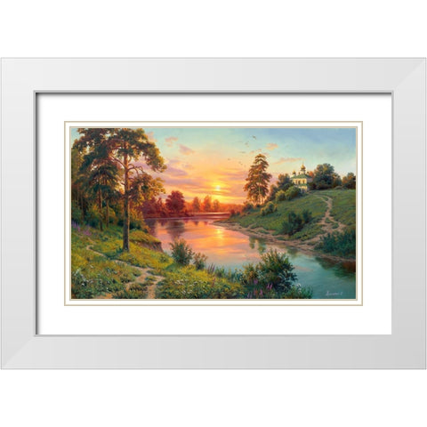Silence  White Modern Wood Framed Art Print with Double Matting by Prishchepa, Igor
