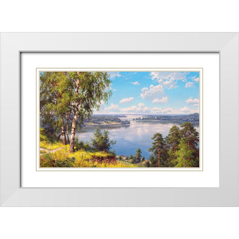 Spaces White Modern Wood Framed Art Print with Double Matting by Prishchepa, Igor
