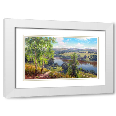 The path White Modern Wood Framed Art Print with Double Matting by Prishchepa, Igor