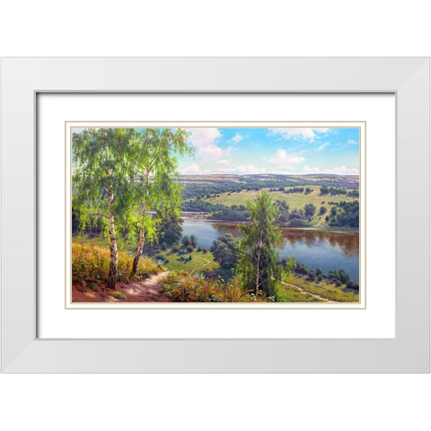 The path White Modern Wood Framed Art Print with Double Matting by Prishchepa, Igor