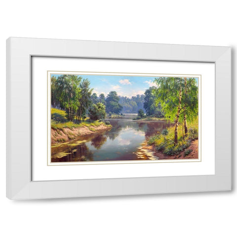 Forest freshness White Modern Wood Framed Art Print with Double Matting by Prishchepa, Igor