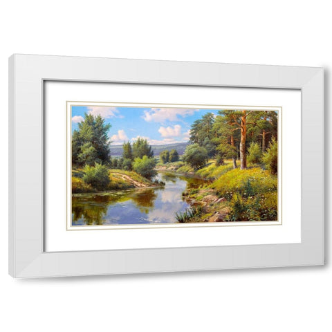 Hot afternoon White Modern Wood Framed Art Print with Double Matting by Prishchepa, Igor