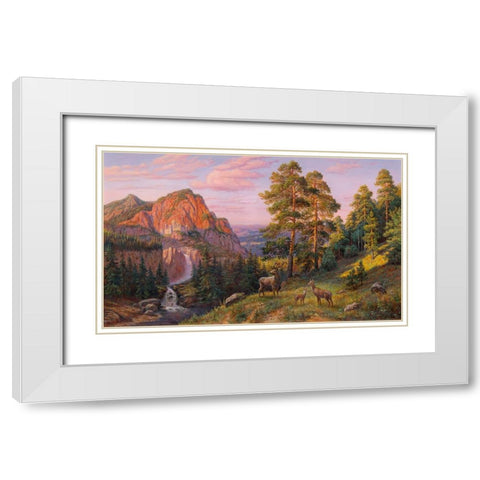 In the meadow White Modern Wood Framed Art Print with Double Matting by Potapov, Vitaly