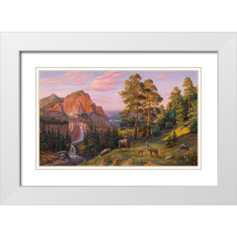 In the meadow White Modern Wood Framed Art Print with Double Matting by Potapov, Vitaly