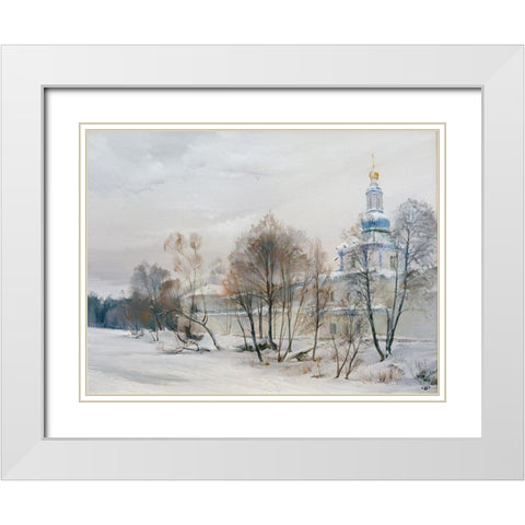 Song of Raifa White Modern Wood Framed Art Print with Double Matting by Romanov, Roman