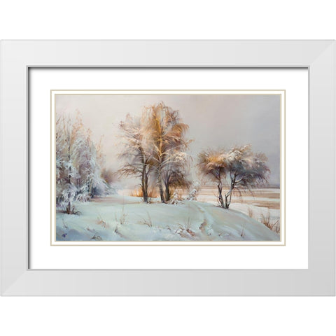 It snowed White Modern Wood Framed Art Print with Double Matting by Romanov, Roman
