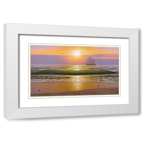 Evening walk White Modern Wood Framed Art Print with Double Matting by Stepanov, Alexander