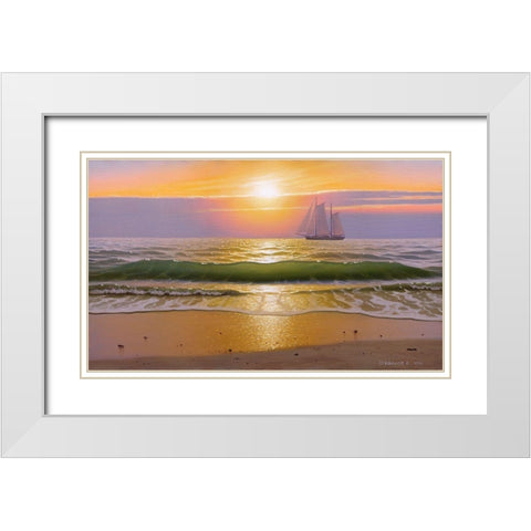 Evening walk White Modern Wood Framed Art Print with Double Matting by Stepanov, Alexander