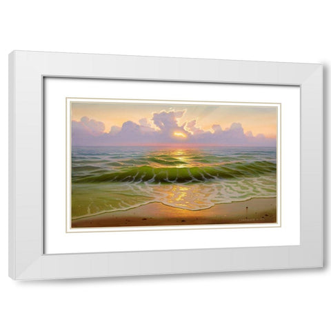 Mysterious sunset White Modern Wood Framed Art Print with Double Matting by Stepanov, Alexander