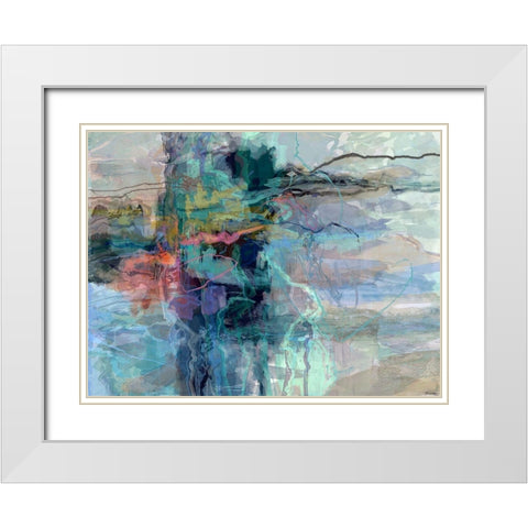 Scatter III White Modern Wood Framed Art Print with Double Matting by Tienhaara, Michael