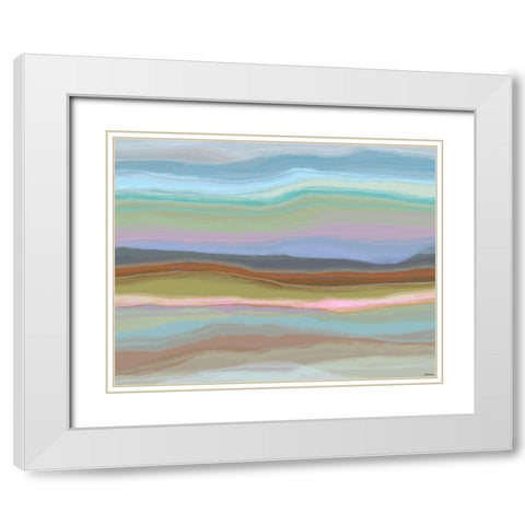 Contours VII White Modern Wood Framed Art Print with Double Matting by Tienhaara, Michael