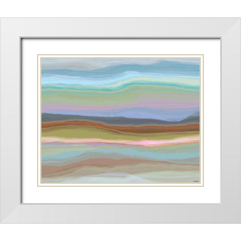 Contours VII White Modern Wood Framed Art Print with Double Matting by Tienhaara, Michael