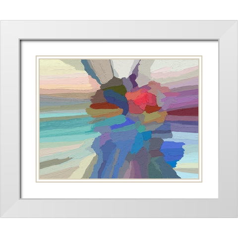 Pulsations II White Modern Wood Framed Art Print with Double Matting by Tienhaara, Michael