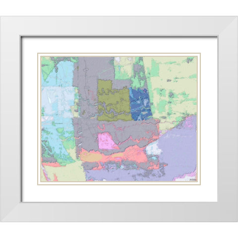 Sherbert I V 1 White Modern Wood Framed Art Print with Double Matting by Tienhaara, Michael